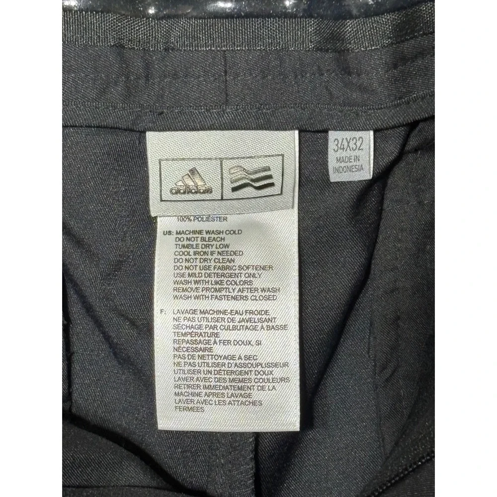Adidas Adi Advantage Golf Pants Men's‎ 34x32 Performance Black Straight Leg NWT